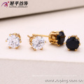 27632 Hot sale factory price simple design ladies jewelry cubic zircon prong set stud earrings